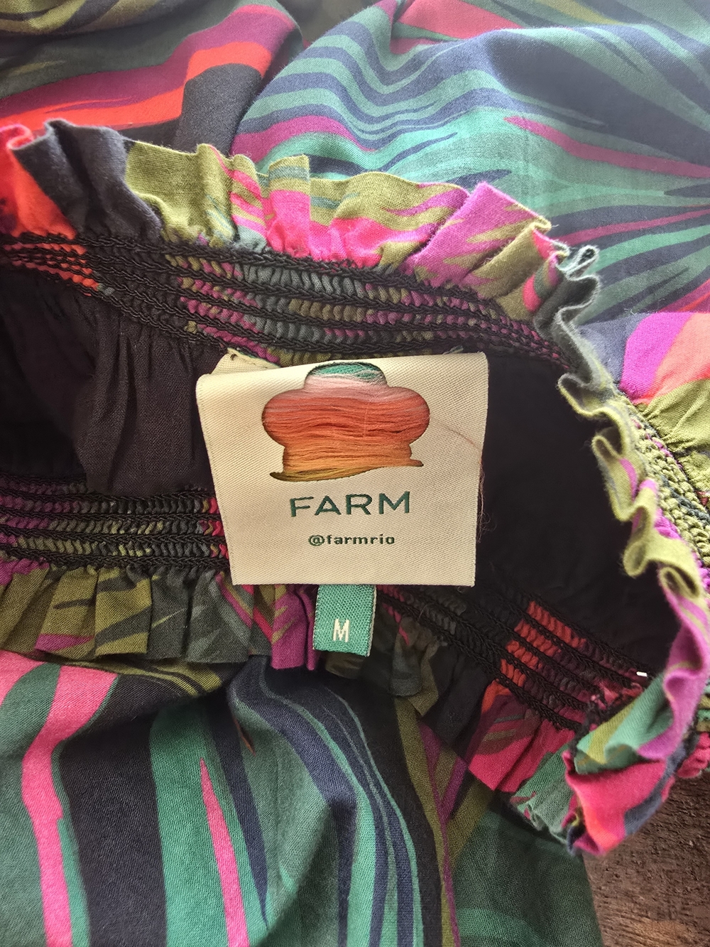 Farm Rio Vibrant Tropical Print Puff Sleeve Mini Dress - Picture 4 of 6